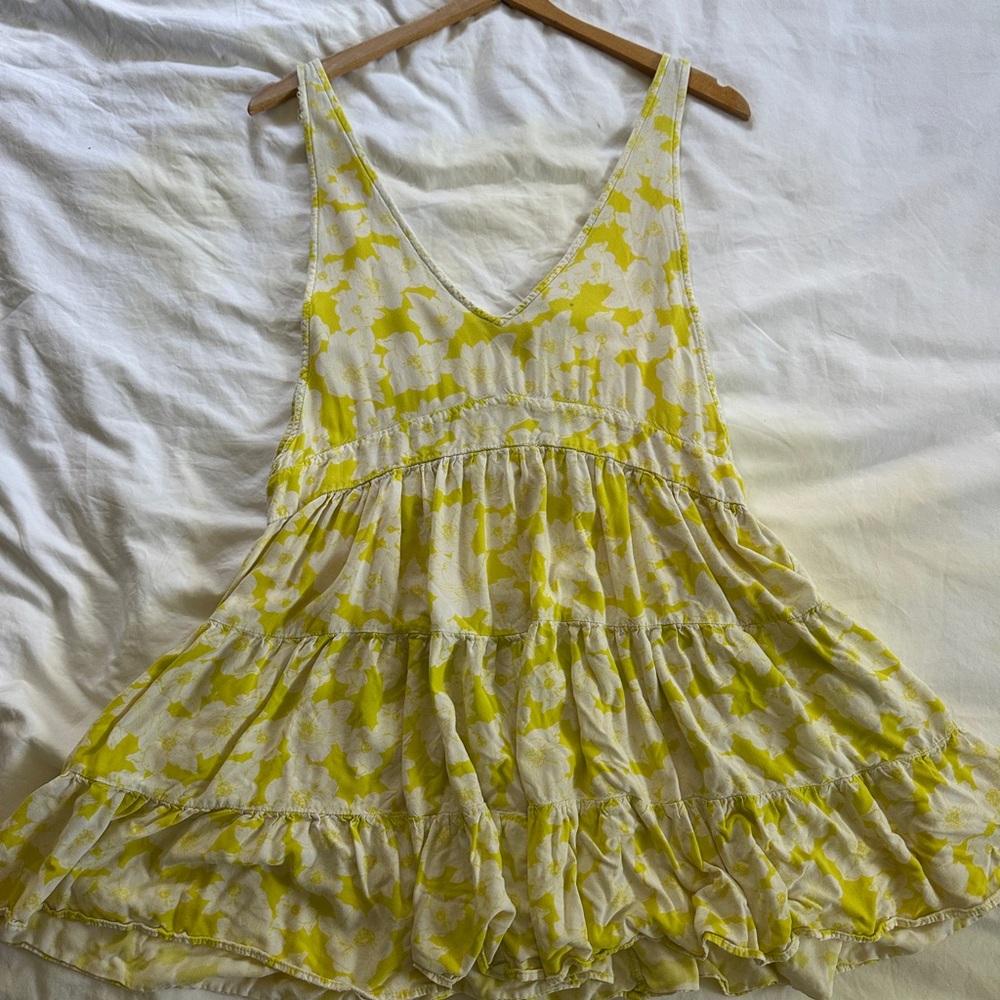 Acacia Swimwear Floral Yellow and White Dress